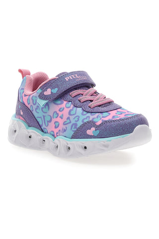 Rosa-lila Sneakers mit Klettverschluss und integrierten Lichtern PITT KIDS K211270