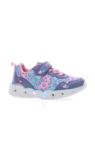 Rosa-lila Sneakers mit Klettverschluss und integrierten Lichtern PITT KIDS K211270