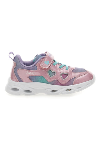 Rosa-weiße Sneakers mit Lichtern PITT KIDS K2517
