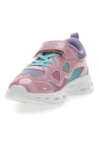 Rosa-weiße Sneakers mit Lichtern PITT KIDS K2517
