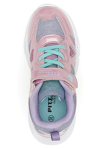 Rosa-weiße Sneakers mit Lichtern PITT KIDS K2517