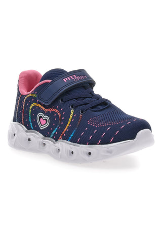Marineblaue und rosa Sneakers mit Lichtern PITT KIDS K23121