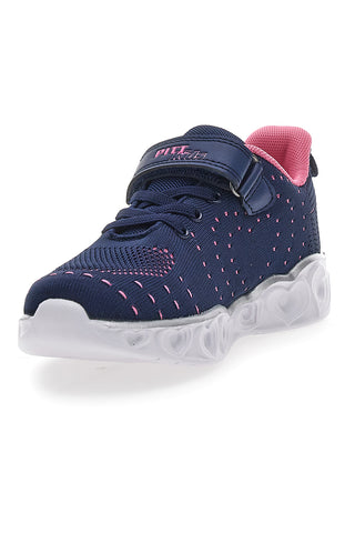 Marineblaue und rosa Sneakers mit Lichtern PITT KIDS K23121