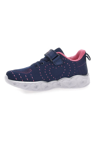 Marineblaue und rosa Sneakers mit Lichtern PITT KIDS K23121