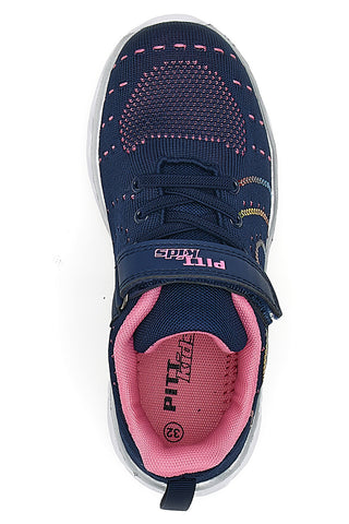 Marineblaue und rosa Sneakers mit Lichtern PITT KIDS K23121