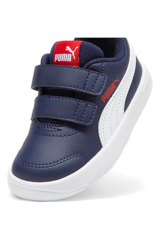 Blaue Sneakers mit Doppelriemen und weißen Details Puma Courtflex V3 V Inf