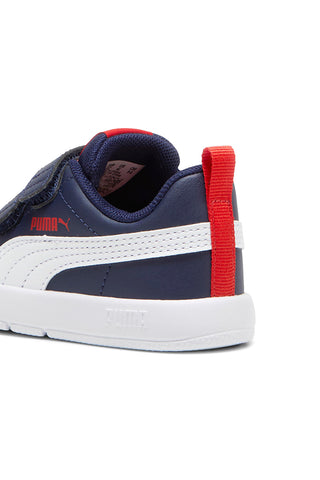 Blaue Sneakers mit Doppelriemen und weißen Details Puma Courtflex V3 V Inf