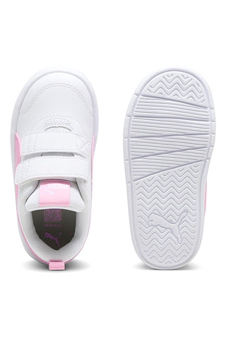 Weiße Sneakers mit rosa Details und verstellbaren Riemen Puma Courtflex V3 V Inf