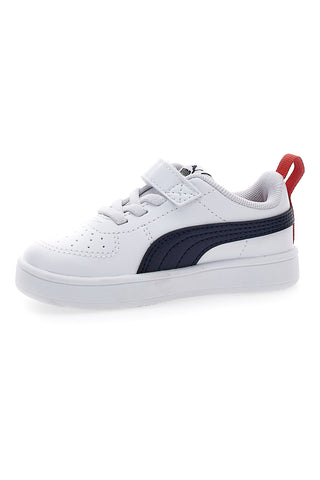 Weiße Sneakers mit Klettverschluss und marineblauen Details Puma Rickie AC+ Inf