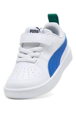 Weiße Sneakers mit blauen Details und Schlaufe hinten Puma Rickie AC+ Inf