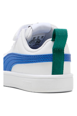 Weiße Sneakers mit blauen Details und Schlaufe hinten Puma Rickie AC+ Inf