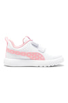Sneakers bianche e rosa con strappo e dettagli a pois Puma Courtflex V3 Dotty V Inf