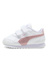 Weiße Sneaker mit rosa Glitzer und Doppelriemen Puma ST Runner v4 SL GlitterV Inf