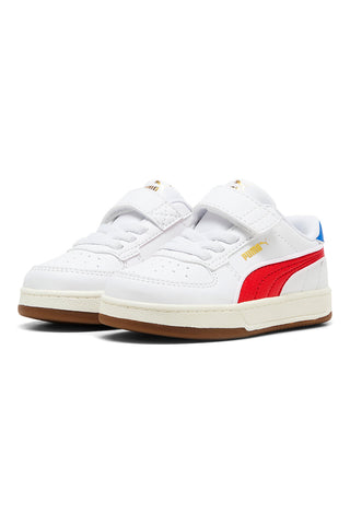 Puma Caven 2.0 Retro AC+ Weiße Sneakers mit roten und blauen Details