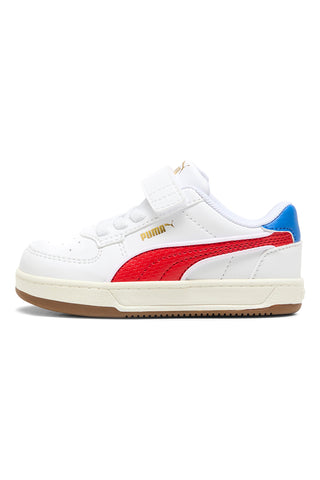 Puma Caven 2.0 Retro AC+ Weiße Sneakers mit roten und blauen Details