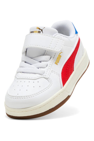 Puma Caven 2.0 Retro AC+ Weiße Sneakers mit roten und blauen Details