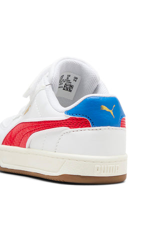 Puma Caven 2.0 Retro AC+ Weiße Sneakers mit roten und blauen Details