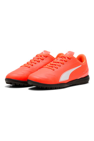 Scarpe da calcetto arancione fluo con suola turf Puma Vitoria II TT Jr