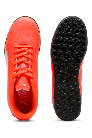 Scarpe da calcetto arancione fluo con suola turf Puma Vitoria II TT Jr