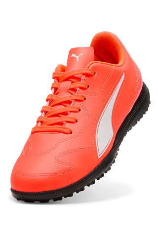 Scarpe da calcetto arancione fluo con suola turf Puma Vitoria II TT Jr
