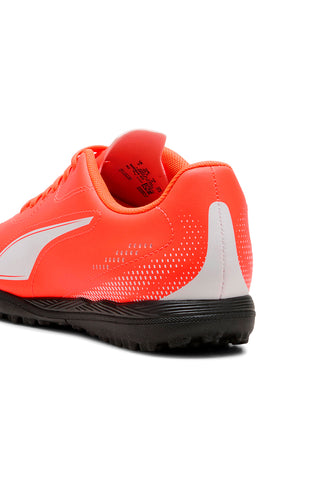 Scarpe da calcetto arancione fluo con suola turf Puma Vitoria II TT Jr