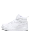 Puma Rebound V6 Mid AC+ PS Weiße High-Top-Sneaker mit Klettverschluss
