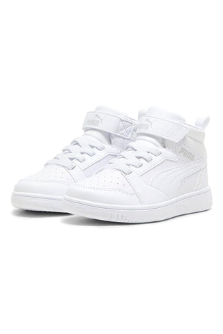 Puma Rebound V6 Mid AC+ PS Weiße High-Top-Sneaker mit Klettverschluss