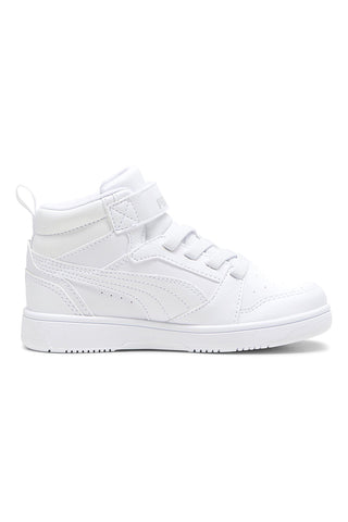 Puma Rebound V6 Mid AC+ PS Weiße High-Top-Sneaker mit Klettverschluss