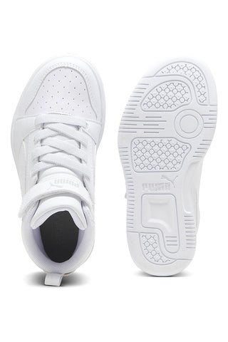 Puma Rebound V6 Mid AC+ PS Weiße High-Top-Sneaker mit Klettverschluss