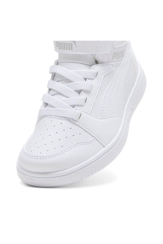 Puma Rebound V6 Mid AC+ PS Weiße High-Top-Sneaker mit Klettverschluss