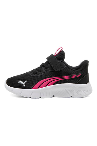 Puma FlexFocus Modern AC+ PS – Schwarze Sneakers mit Klettverschluss und fuchsiafarbenen Details