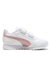 Puma ST Runner v4 SL Glitter V PS – Weiße Sneakers mit rosa Glitzerstreifen