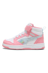 Puma – Rebound V6 Mid Space Belle AC+PS – Hohe Sneakers in Weiß und Rosa