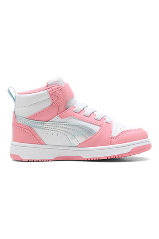 Sneakers alte bianche e rosa Puma Rebound V6 Mid Space Belle AC+PS