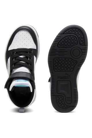 Puma – Rebound V6 Mid Space Belle AC+PS – Hohe Sneakers in Schwarz und Weiß