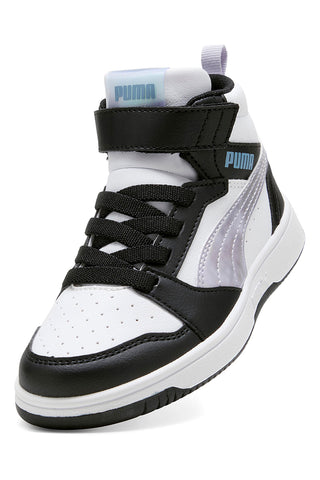 Puma – Rebound V6 Mid Space Belle AC+PS – Hohe Sneakers in Schwarz und Weiß