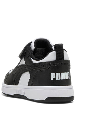 Puma Rebound V6 Lo AC+ PS Sneaker mit Klettverschluss in Schwarz und Weiß