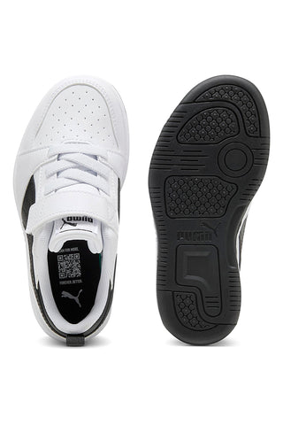 Puma Rebound V6 Lo AC+ PS Schwarz-Weiß-Kinder-Sneaker