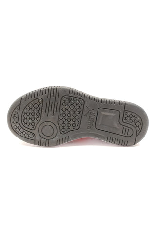 Puma Rebound V6 Lo AC+ PS Low-Top-Sneaker mit Klettverschluss in Weiß, Schwarz und Rot