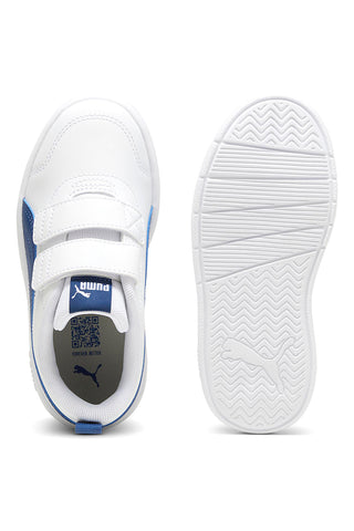 Sneakers bianche con dettagli blu e doppio strappo Puma Courtflex v3