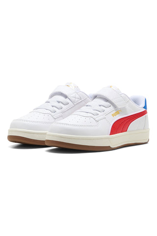 Puma Caven 2 Retro AC + PS Weiße Sneaker mit roten und blauen Details