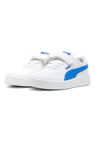 Puma Court Classic Clean AC+ PS Weiße Schuhe mit blauen Details