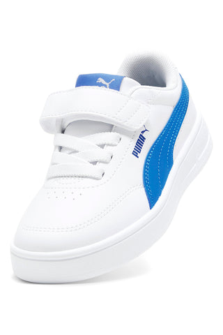 Puma Court Classic Clean AC+ PS Weiße Schuhe mit blauen Details