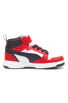 Sneakers bianche e rosse mid Puma Rebound V6 Mid AC+ PS