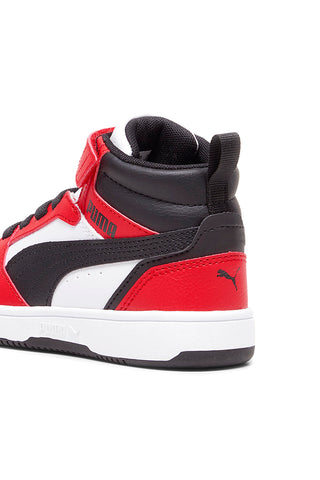 Sneakers bianche e rosse mid Puma Rebound V6 Mid AC+ PS