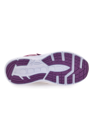 Diadora Snipe 3 JR – Sportliche Sneakers in Grau und Fuchsia mit Klettverschluss