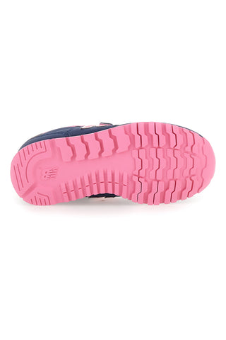 Sneakers blu con dettagli rosa e velcro New Balance 500