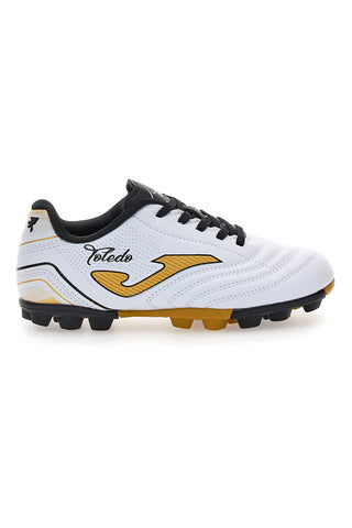 Scarpe calcio bianche con dettagli oro Joma Toledo JR 2502
