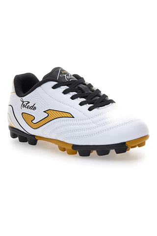 Scarpe calcio bianche con dettagli oro Joma Toledo JR 2502