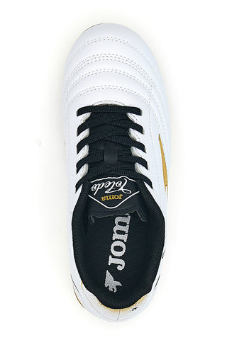 Scarpe calcio bianche con dettagli oro Joma Toledo JR 2502